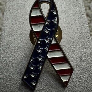 Red White and Blue Ribbon Pin